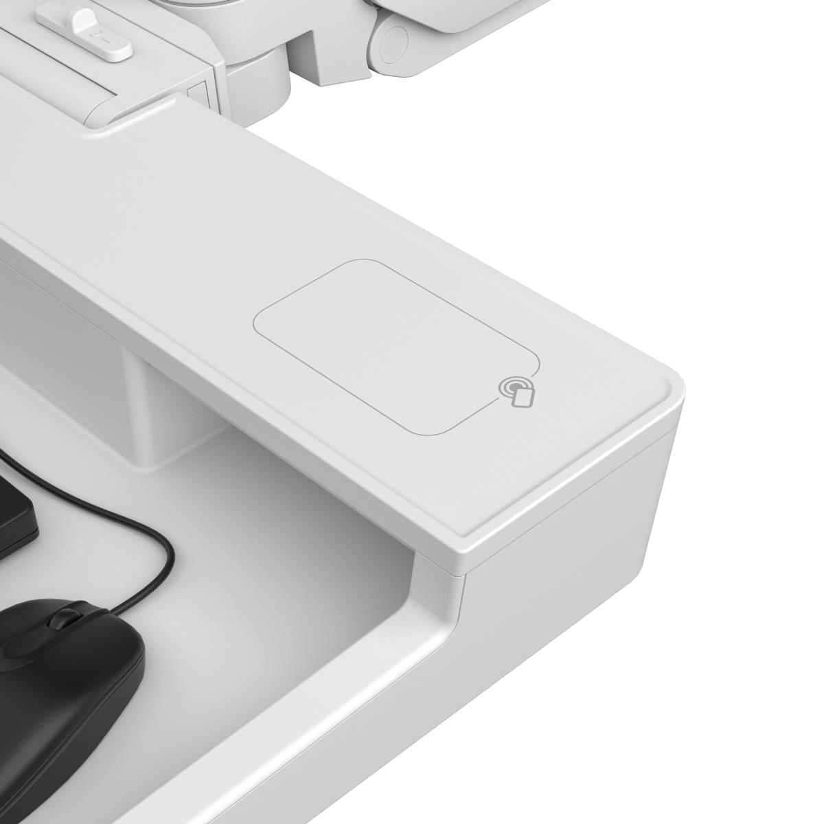 Keyboard & Monitor Mount - CareFit Combo Arm - Wall - 1 monitor - Tilt/Pan/Rotate - up to 27in - White