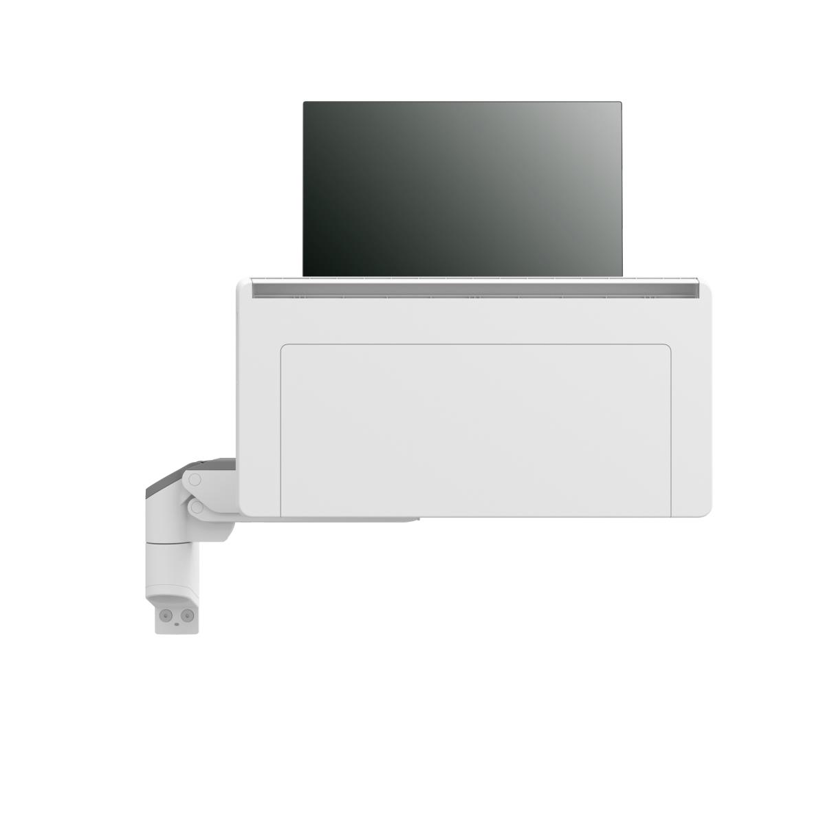 Keyboard & Monitor Mount - CareFit Combo Arm with Worksurface - Wall - 1 monitor - Tilt/Pan/Rotate - up to 27in - White