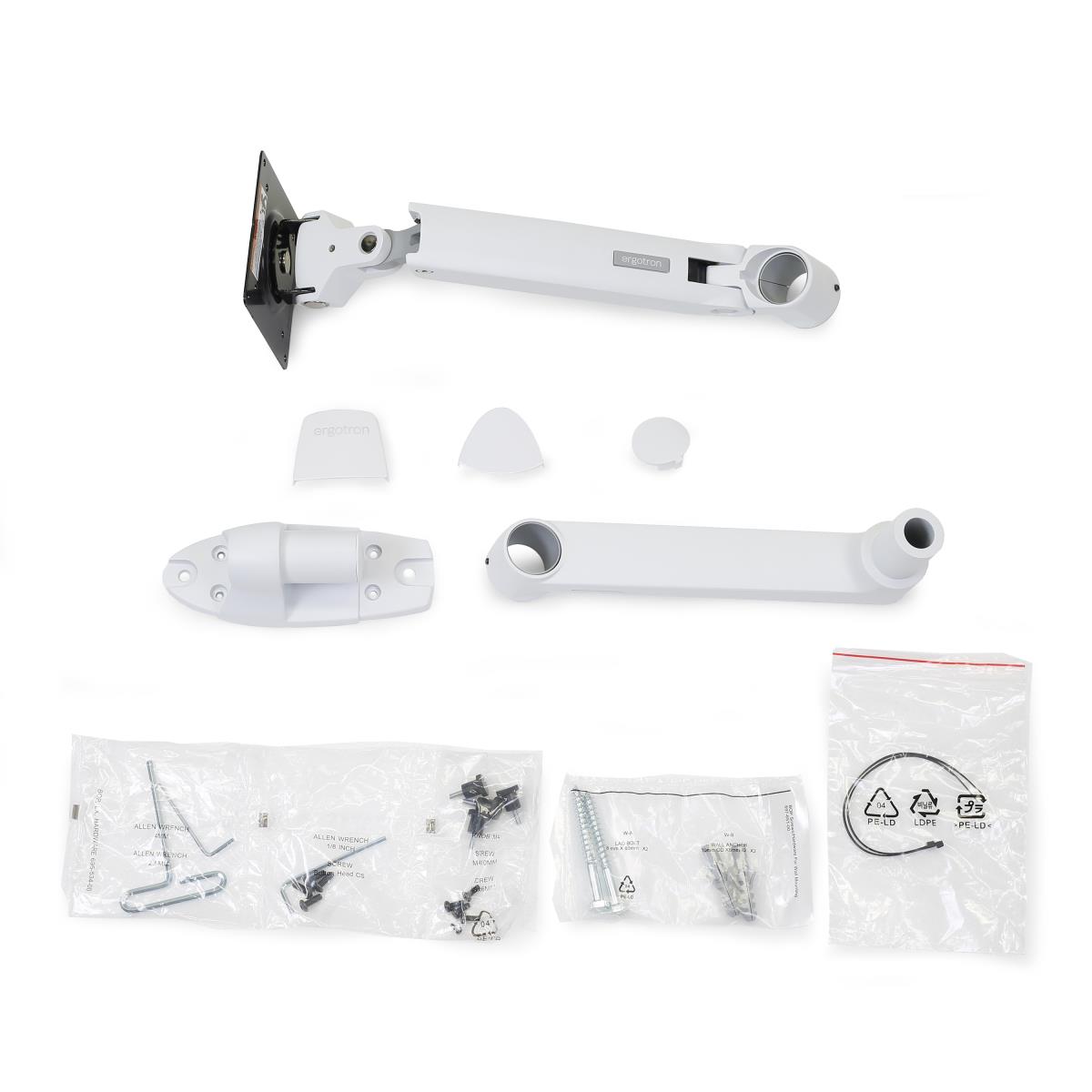 LX Wall Monitor Arm (white) Single Monitor Mount