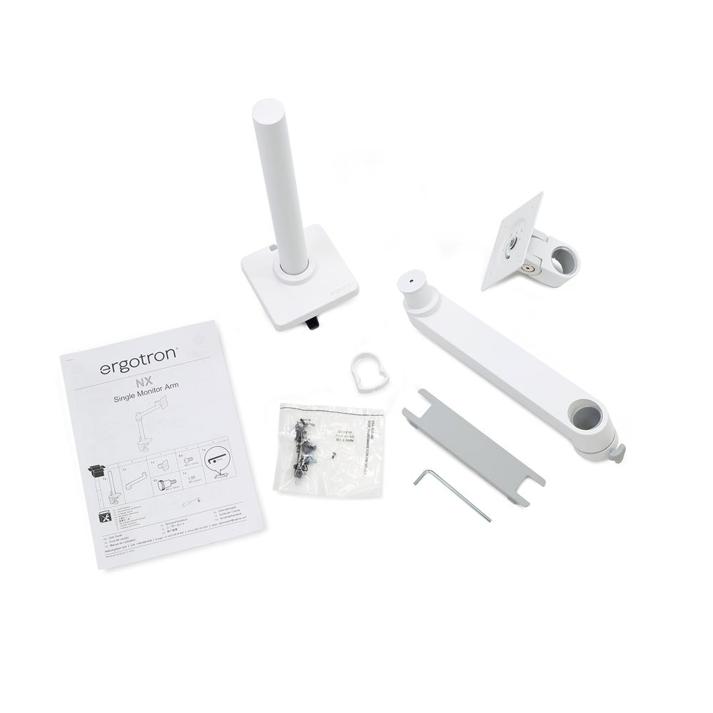 Monitor Mount - NX - Desk - 1 monitor - Tilt/Pan/Rotate - up to 34in - White