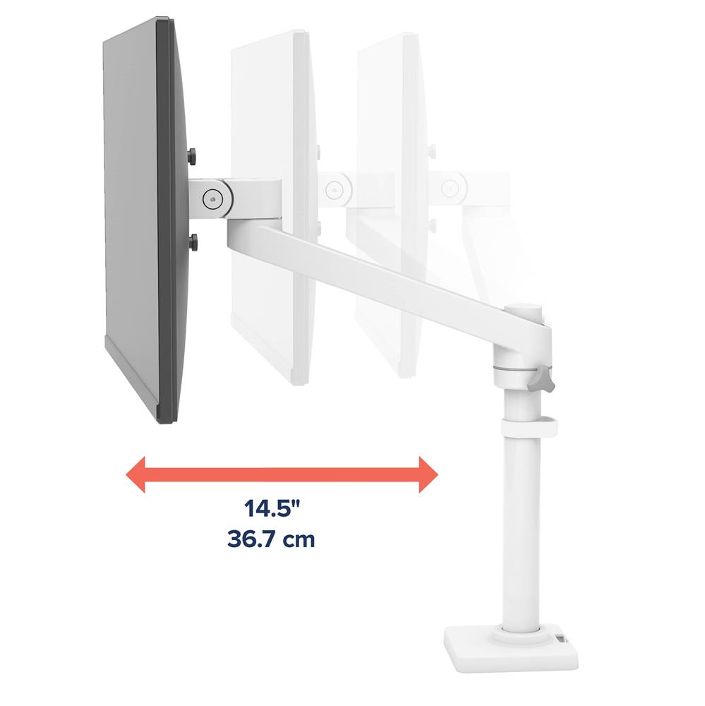 Monitor Mount - NX - Desk - 1 monitor - Tilt/Pan/Rotate - up to 34in - White