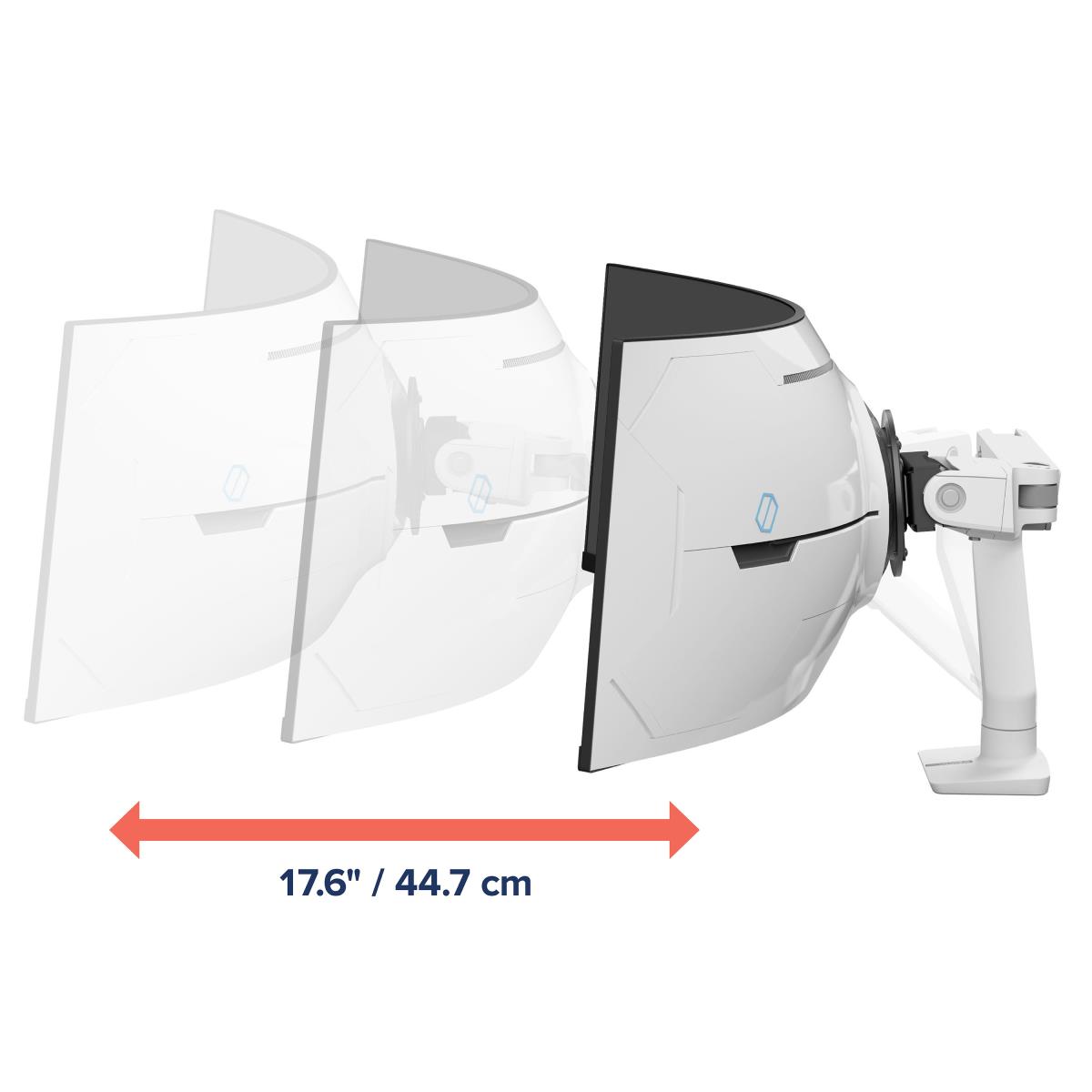 Monitor Mount - HX Desk Monitor Arm with VHD Pivot - 1 monitor - Tilt/Pan/Rotate - up to 57in - White