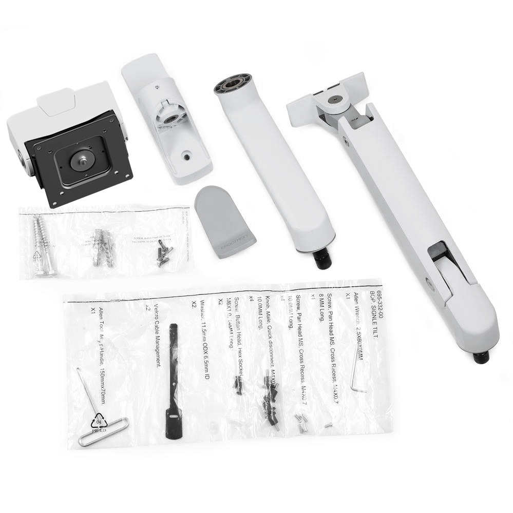 Monitor Mount - HX Wall Monitor Arm with VHD Pivot - 1 monitor - Tilt/Pan/Rotate - up to 57in - White