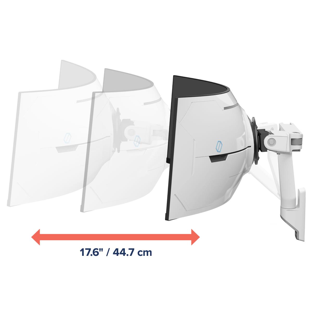 Monitor Mount - HX Wall Monitor Arm with VHD Pivot - 1 monitor - Tilt/Pan/Rotate - up to 57in - White