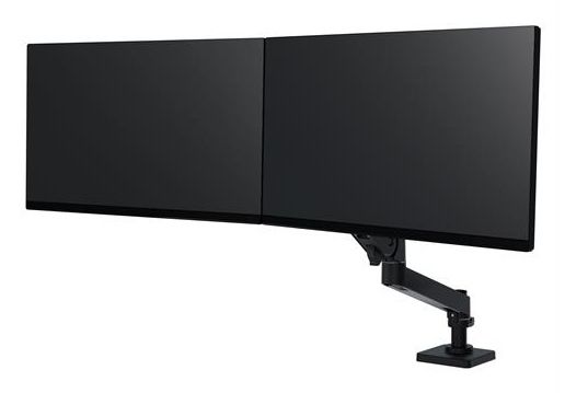 Monitor Mount - LX Pro Desk Dual Direct Arm - Desk - 2 monitor - Tilt/Pan/Rotate - up to 27in - Black