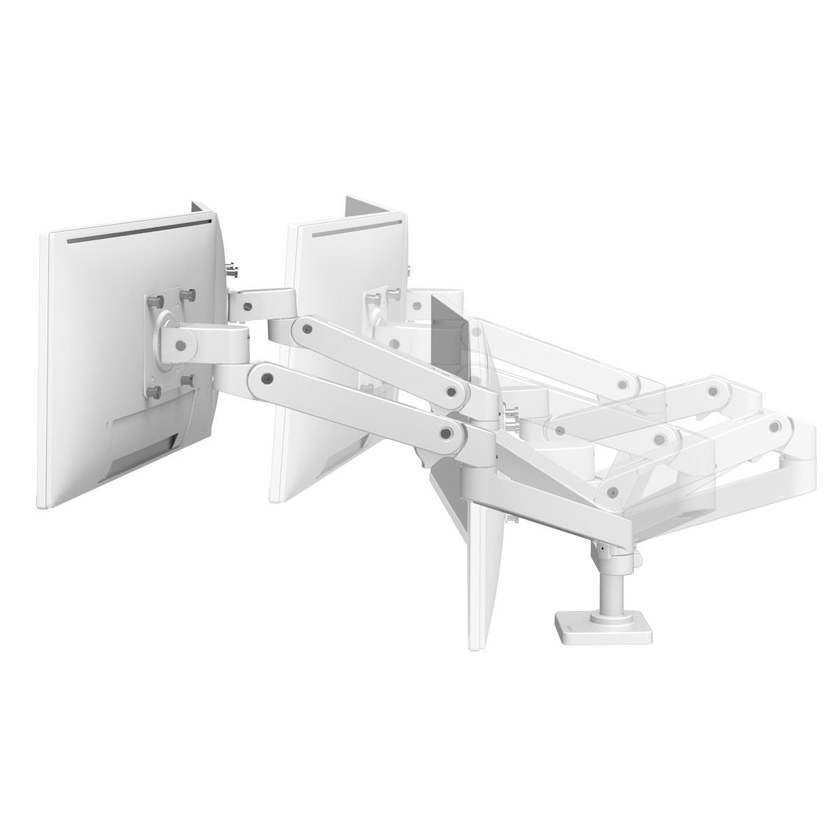 Monitor Mount - LX Pro Dual Side-by-Side Arm - Desk - 2 monitor - Tilt/Pan/Rotate - up to 27in - White