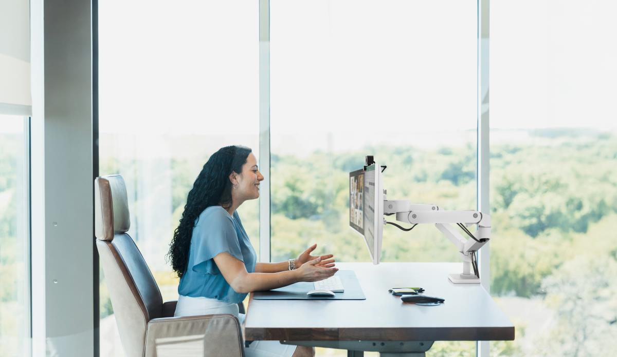 Monitor Mount - LX Pro Dual Side-by-Side Arm - Desk - 2 monitor - Tilt/Pan/Rotate - up to 27in - White