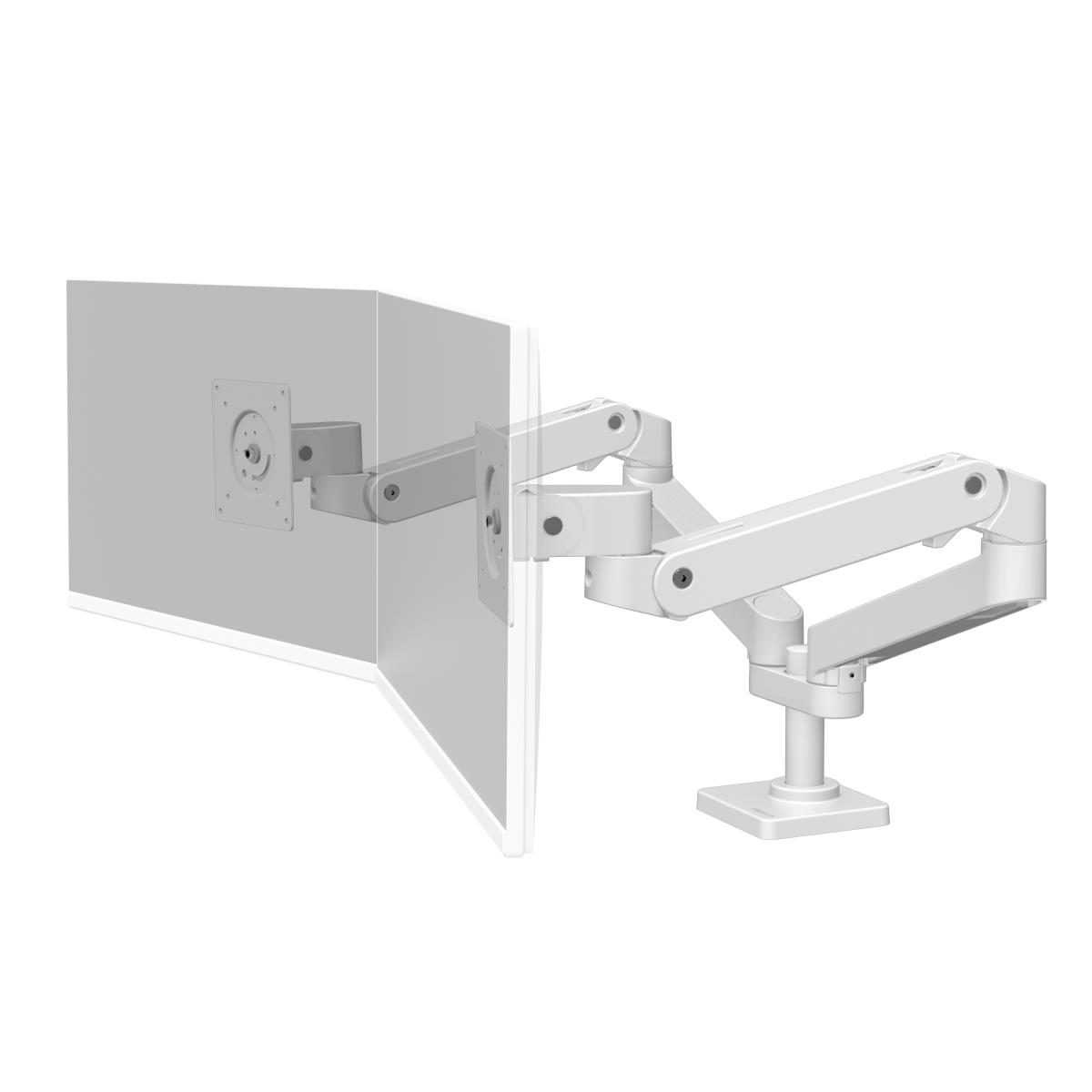 Monitor Mount - LX Pro Dual Side-by-Side Arm - Desk - 2 monitor - Tilt/Pan/Rotate - up to 27in - White