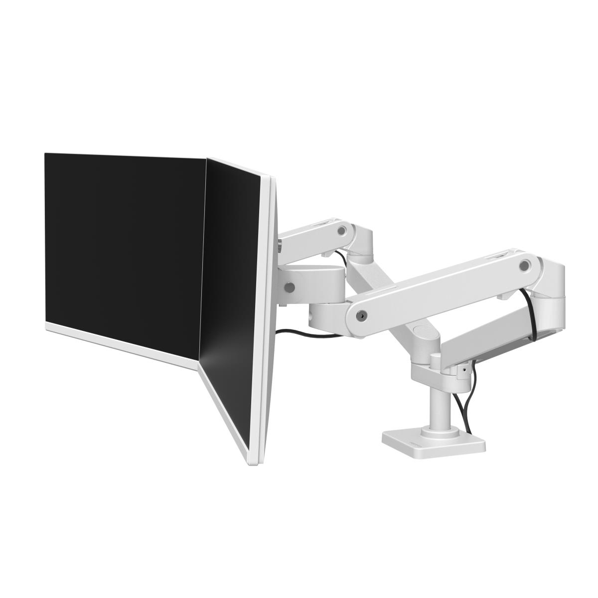 Monitor Mount - LX Pro Dual Side-by-Side Arm - Desk - 2 monitor - Tilt/Pan/Rotate - up to 27in - White