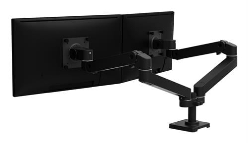 Monitor Mount - LX Pro Dual Side-by-Side Arm - Desk - 2 monitor - Tilt/Pan/Rotate - up to 27in - Black