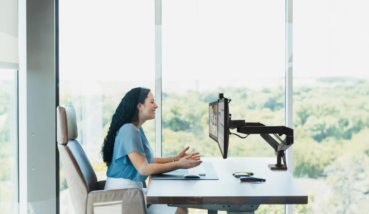 Monitor Mount - LX Pro Dual Side-by-Side Arm - Desk - 2 monitor - Tilt/Pan/Rotate - up to 27in - Black