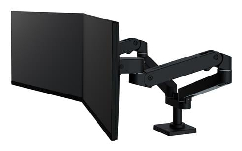 Monitor Mount - LX Pro Dual Side-by-Side Arm - Desk - 2 monitor - Tilt/Pan/Rotate - up to 27in - Black