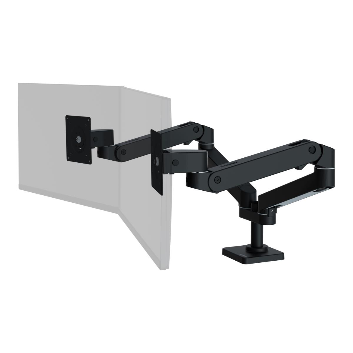 Monitor Mount - LX Pro Dual Side-by-Side Arm - Desk - 2 monitor - Tilt/Pan/Rotate - up to 27in - Black