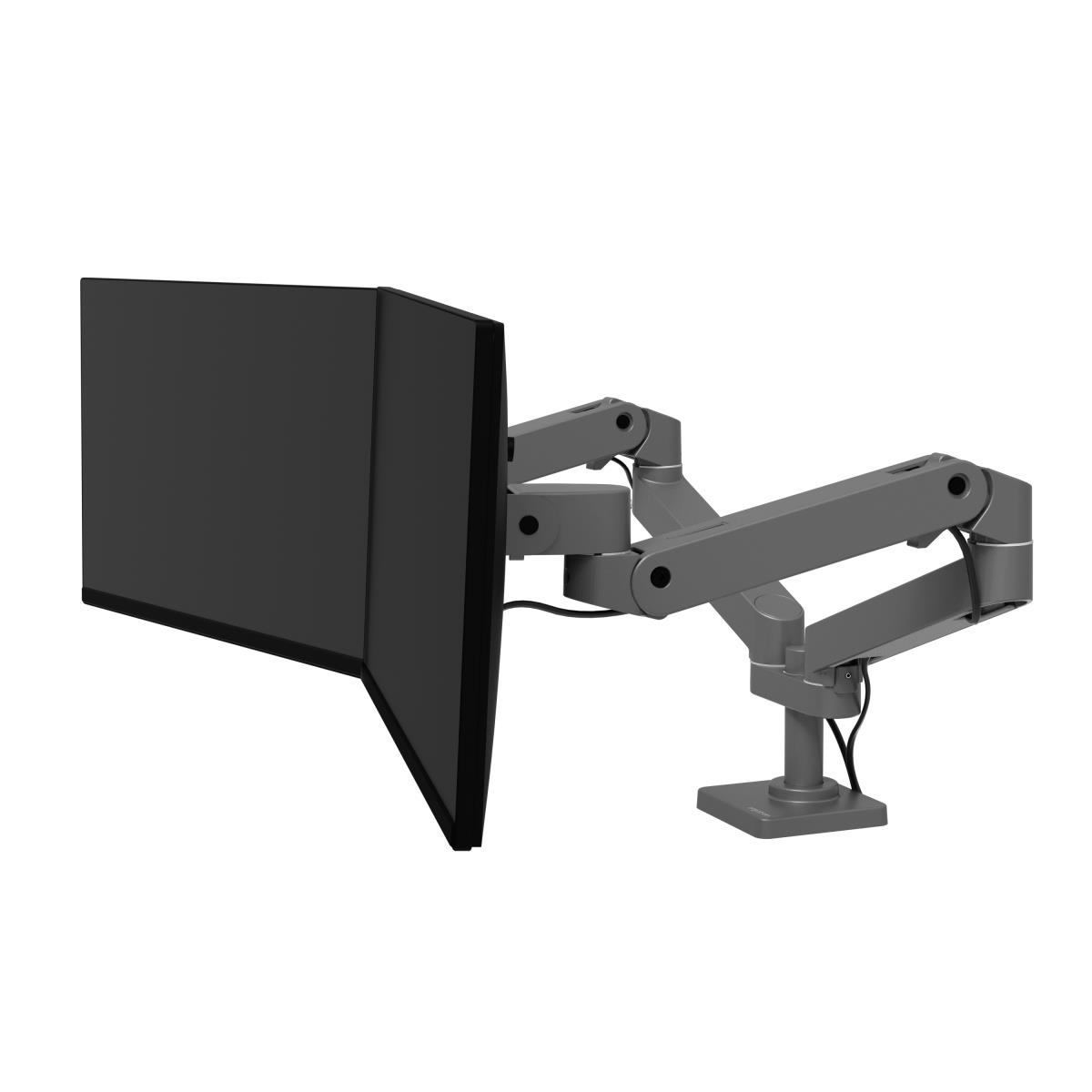 Monitor Mount - LX Pro Dual Side-by-Side Arm - Desk - 2 monitor - Tilt/Pan/Rotate - up to 27in - Dark Grey