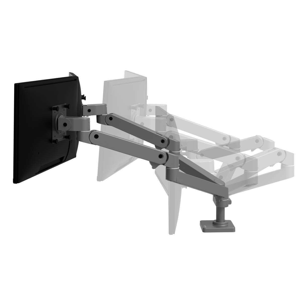 Monitor Mount - LX Pro Dual Side-by-Side Arm - Desk - 2 monitor - Tilt/Pan/Rotate - up to 27in - Dark Grey