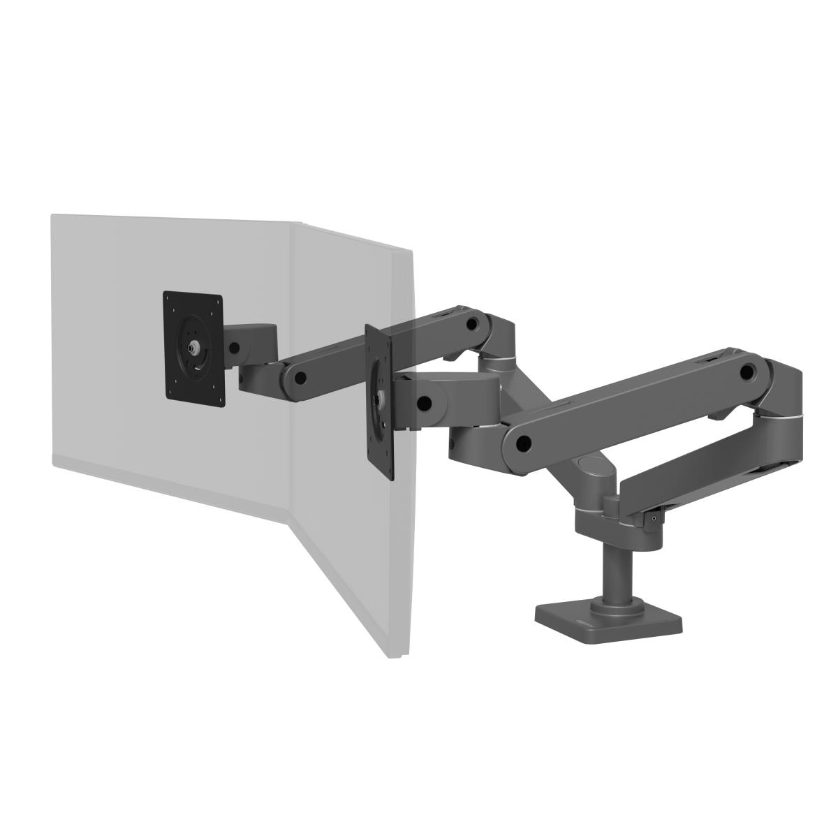 Monitor Mount - LX Pro Dual Side-by-Side Arm - Desk - 2 monitor - Tilt/Pan/Rotate - up to 27in - Dark Grey