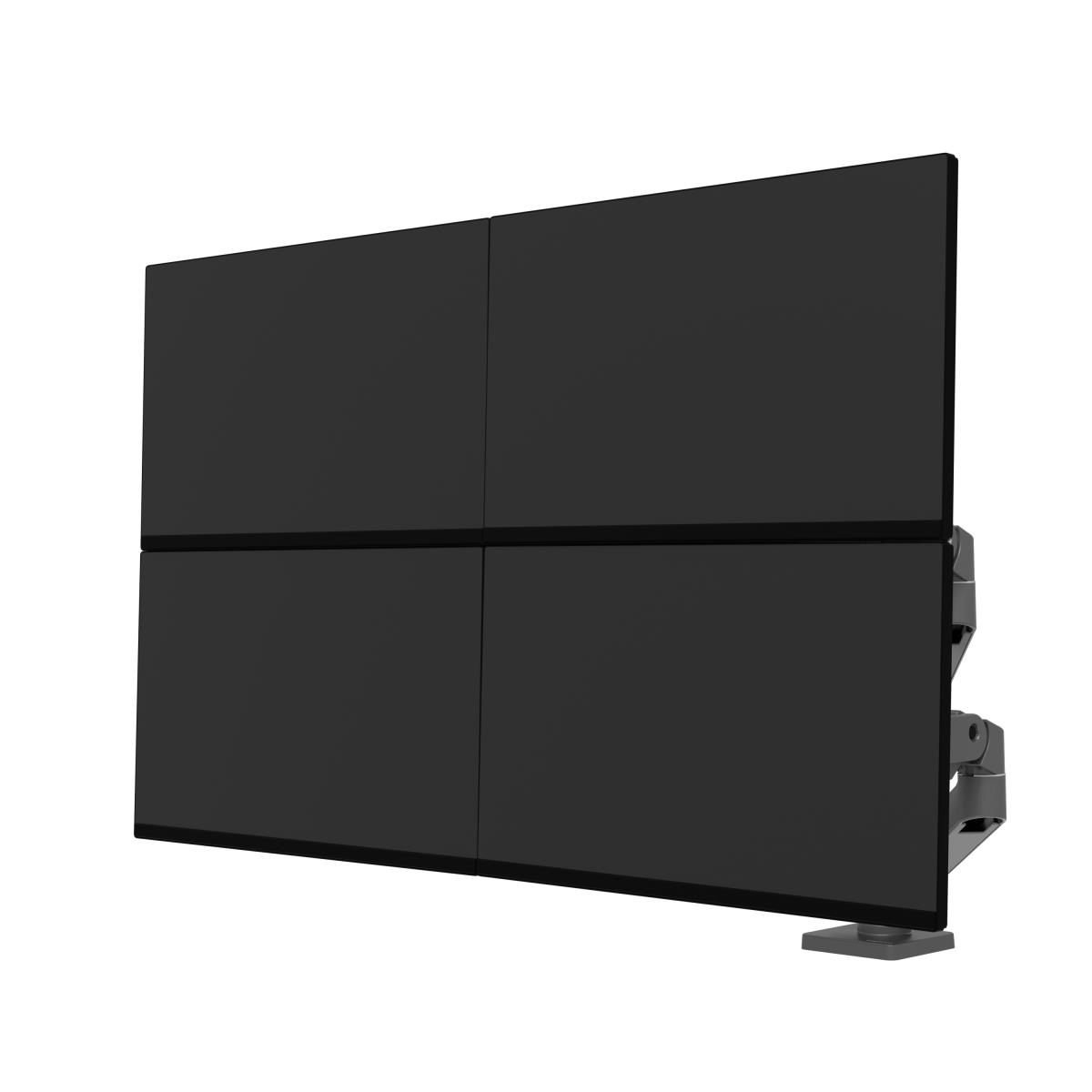Monitor Mount - LX Pro Dual Side-by-Side Arm - Desk - 2 monitor - Tilt/Pan/Rotate - up to 27in - Dark Grey