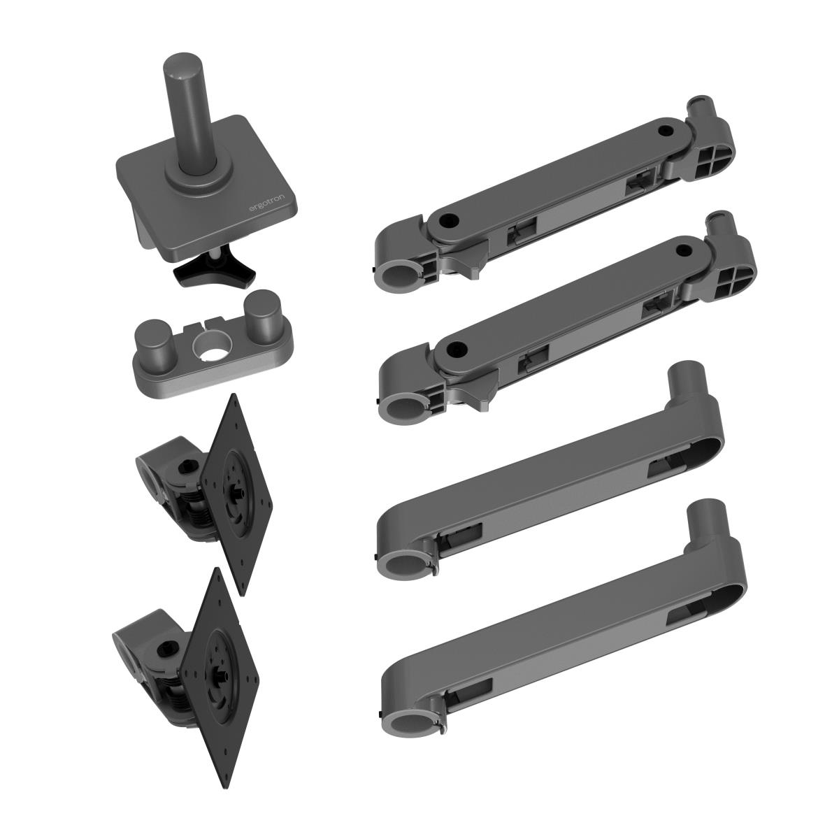 Monitor Mount - LX Pro Dual Side-by-Side Arm - Desk - 2 monitor - Tilt/Pan/Rotate - up to 27in - Dark Grey