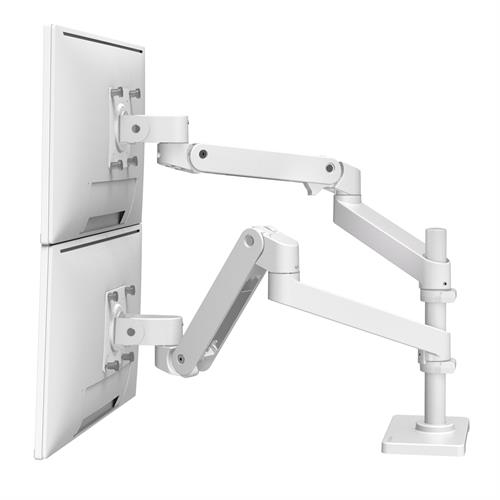 Monitor Mount - LX Pro Dual Stacking Arm - Desk - 2 monitor - Tilt/Pan/Rotate - up to 27in - White