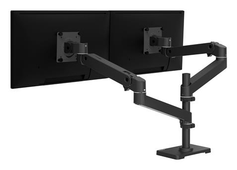 Monitor Mount - LX Pro Dual Stacking Arm - Desk - 2 monitor - Tilt/Pan/Rotate - up to 27in - Black