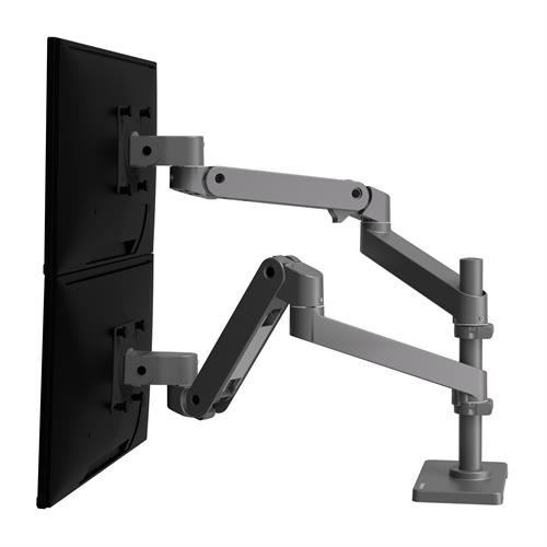 Monitor Mount - LX Pro Dual Stacking Arm - Desk - 2 monitor - Tilt/Pan/Rotate - up to 27in - Dark Grey