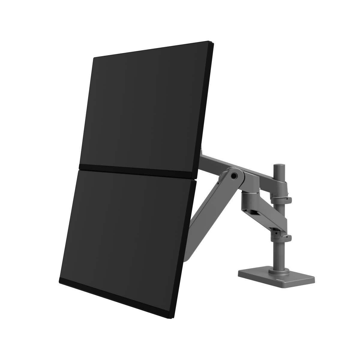 Monitor Mount - LX Pro Dual Stacking Arm - Desk - 2 monitor - Tilt/Pan/Rotate - up to 27in - Dark Grey