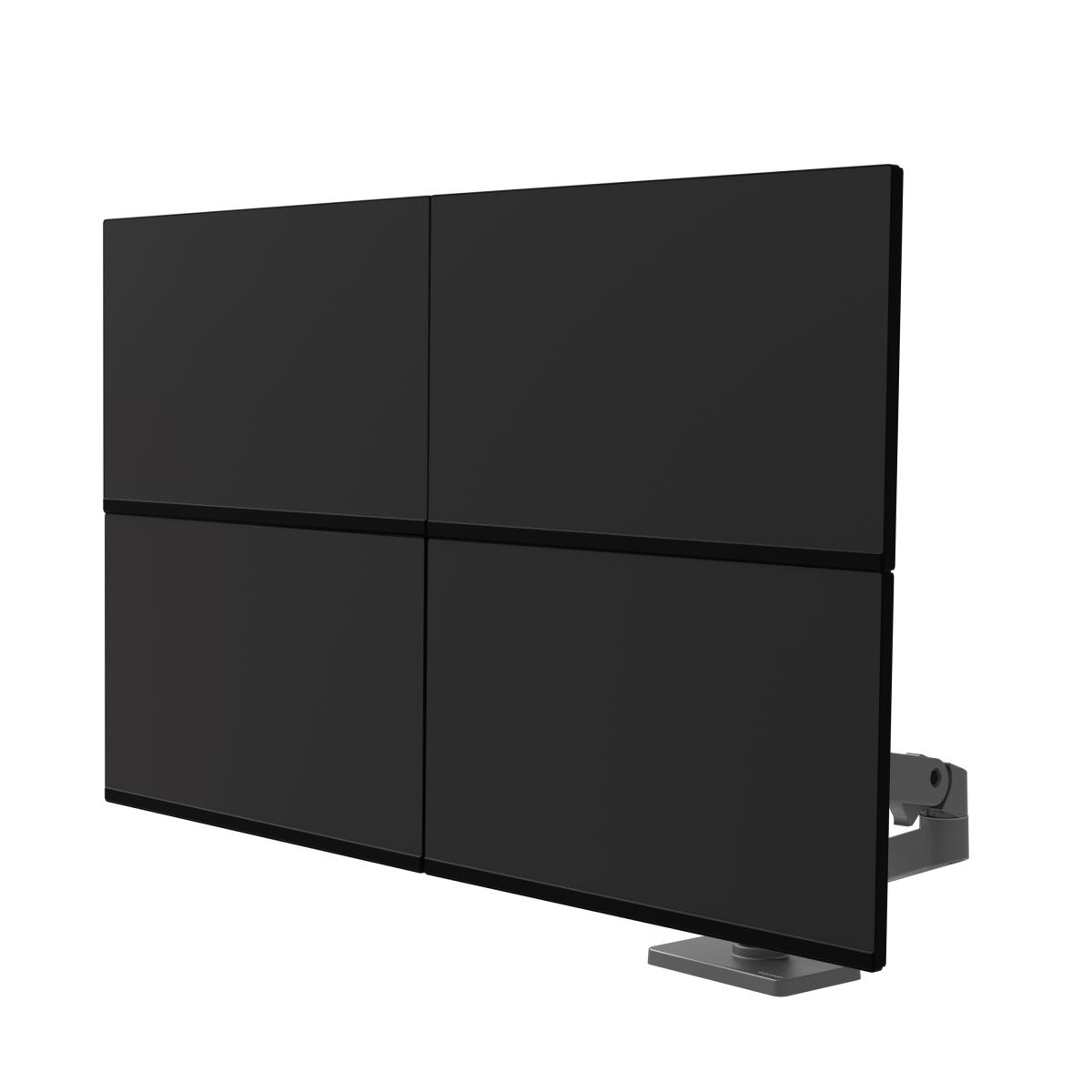 Monitor Mount - LX Pro Dual Stacking Arm - Desk - 2 monitor - Tilt/Pan/Rotate - up to 27in - Dark Grey