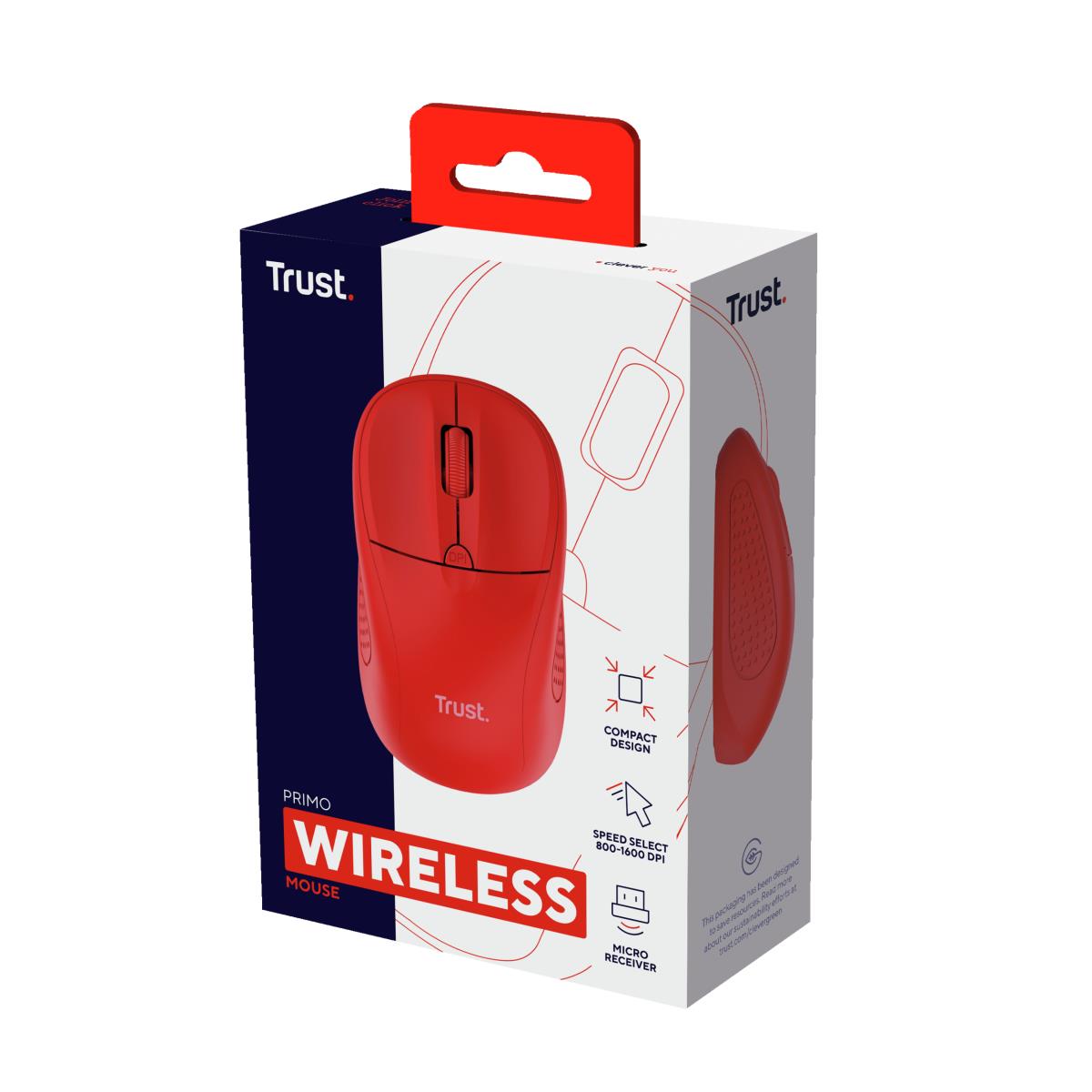 Primo Wireless Mouse - Red