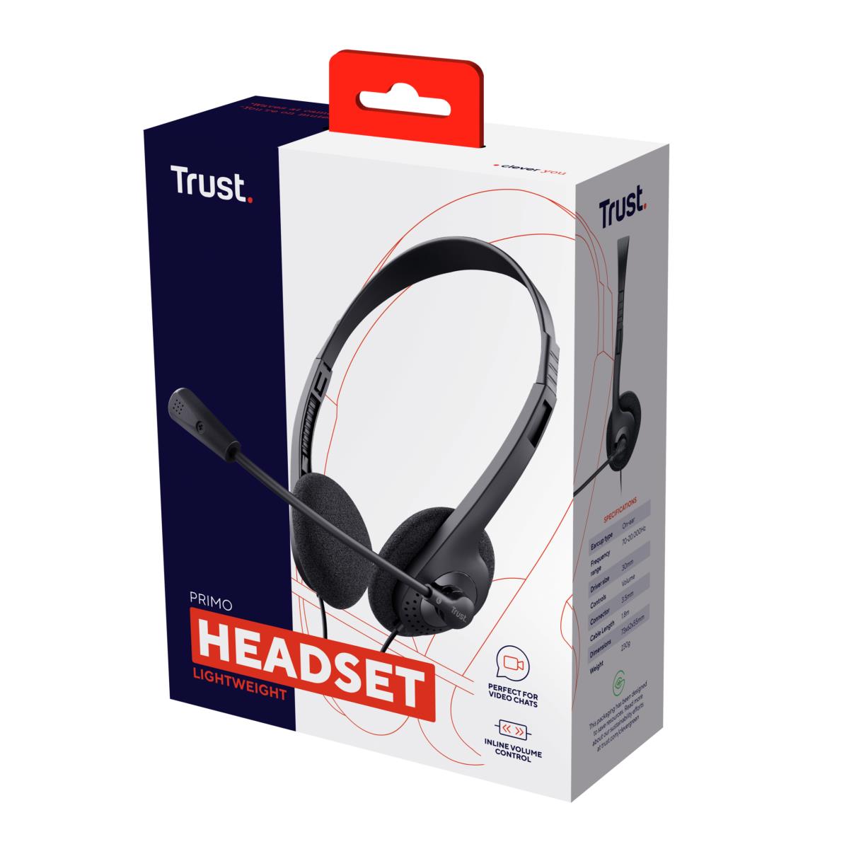 Primo Chat Headset 3.5mm - Black