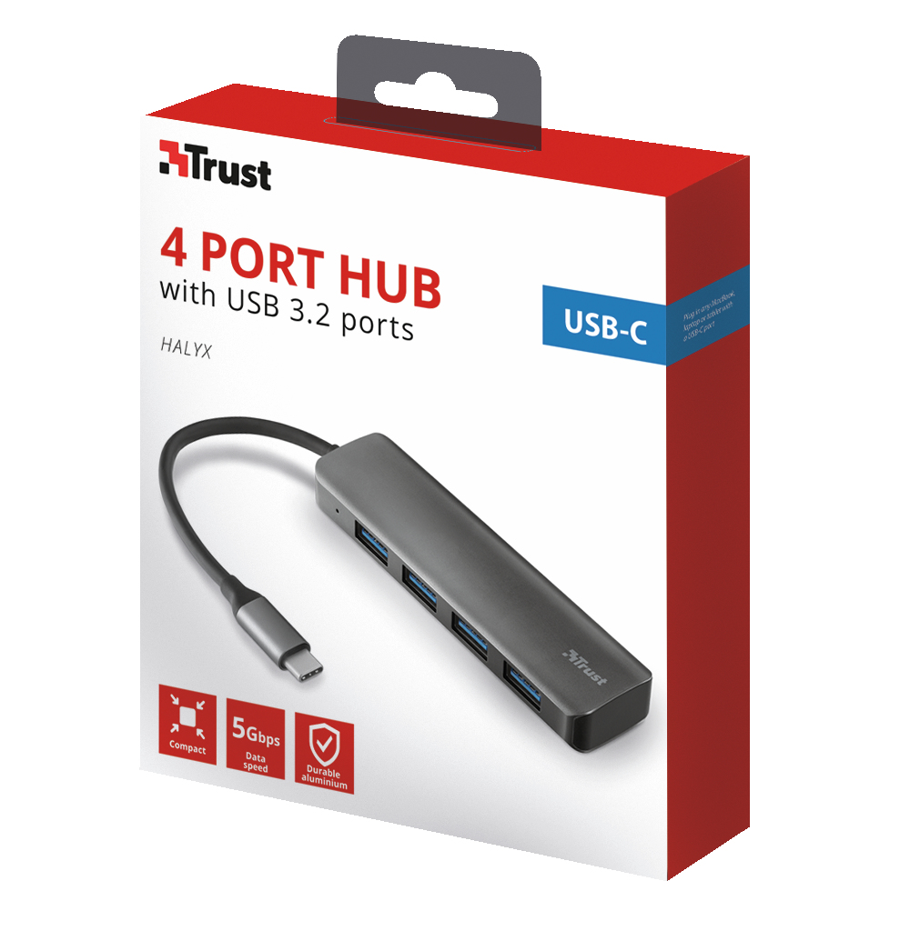Halyx Hub Aluminium USB-c To 4-port USB-a 3.2