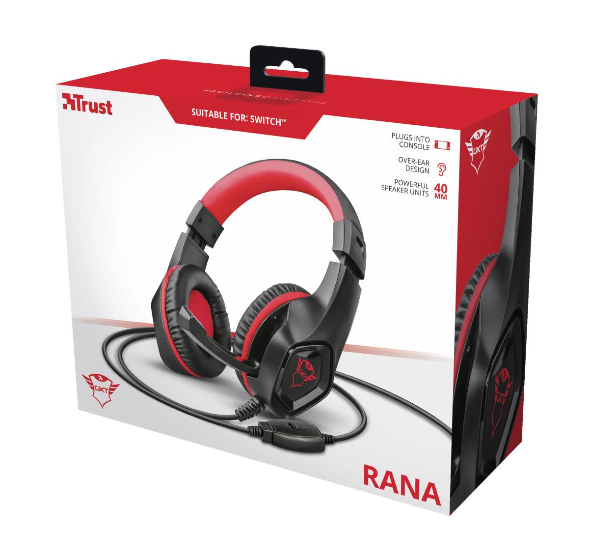 Headset -  Gxt404b Rana - stereo 3.5mm - wired - Red For Nitendo Switch