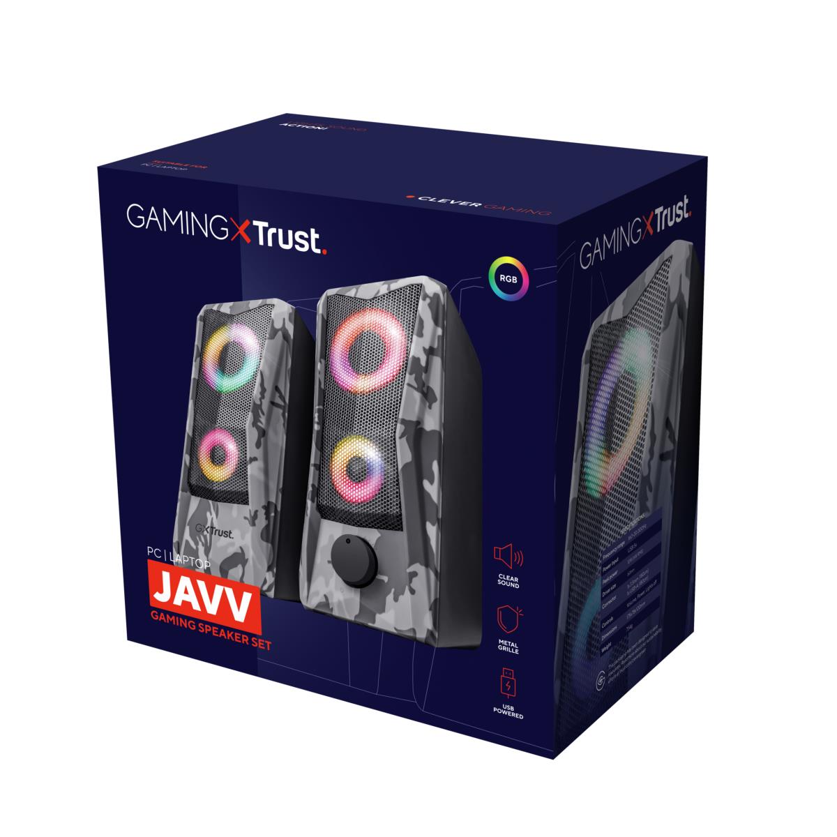 Gxt 606 Javv Rgb-illuminated 2.0 Speaker Set Black