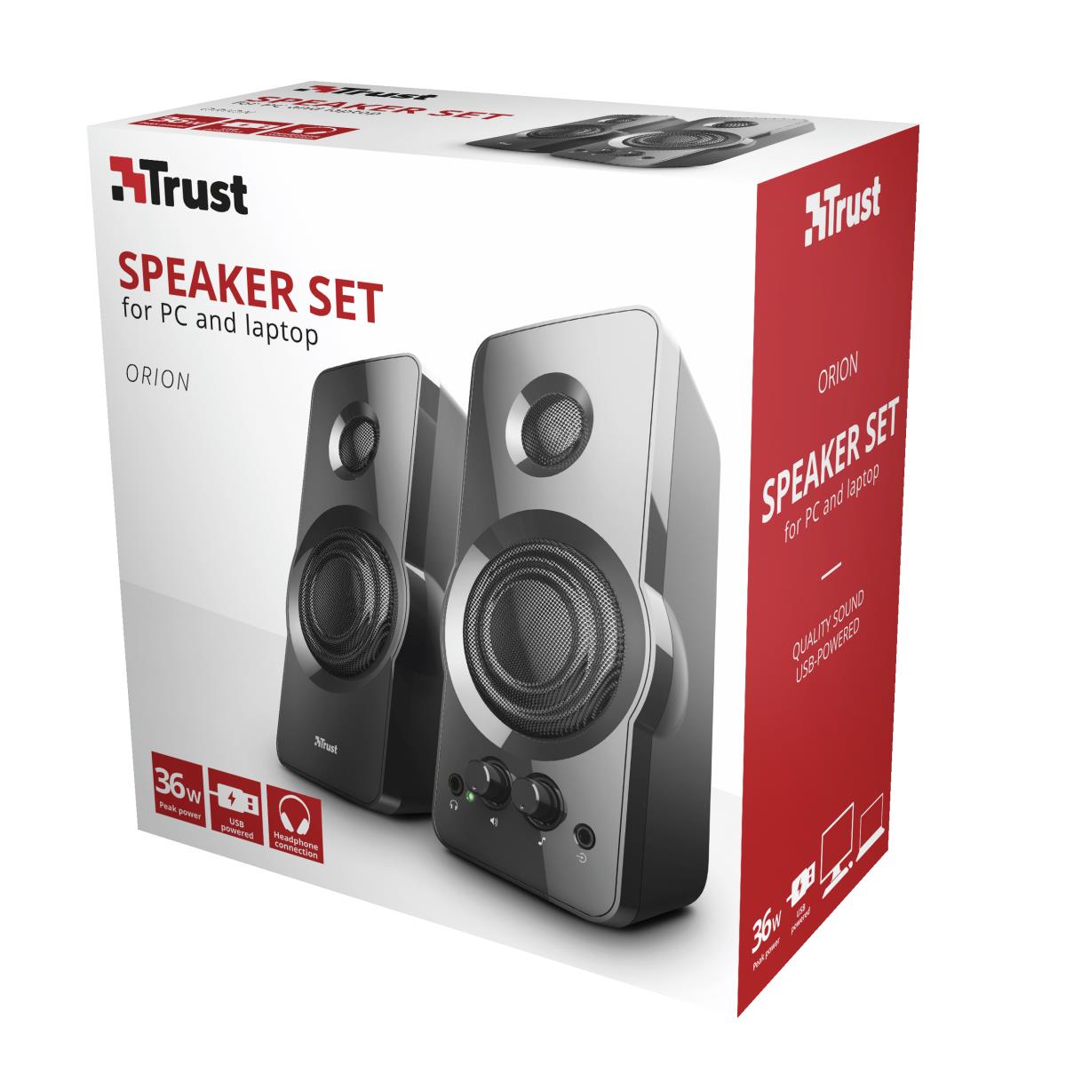 Orion Stereo Speaker Set Black