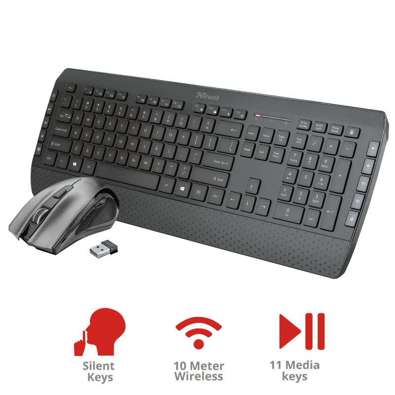 Wireless Keyboard Tecla-2 - Ergornomic - Black - Qwertzu German