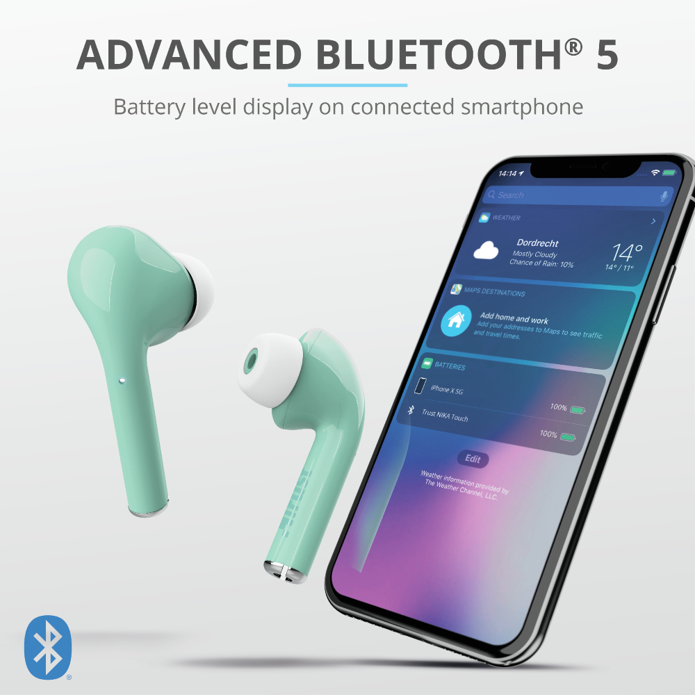 Headphones -  Nika Touch - Wireless Bluetooth - Turquoise