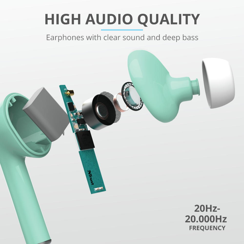 Headphones -  Nika Touch - Wireless Bluetooth - Turquoise