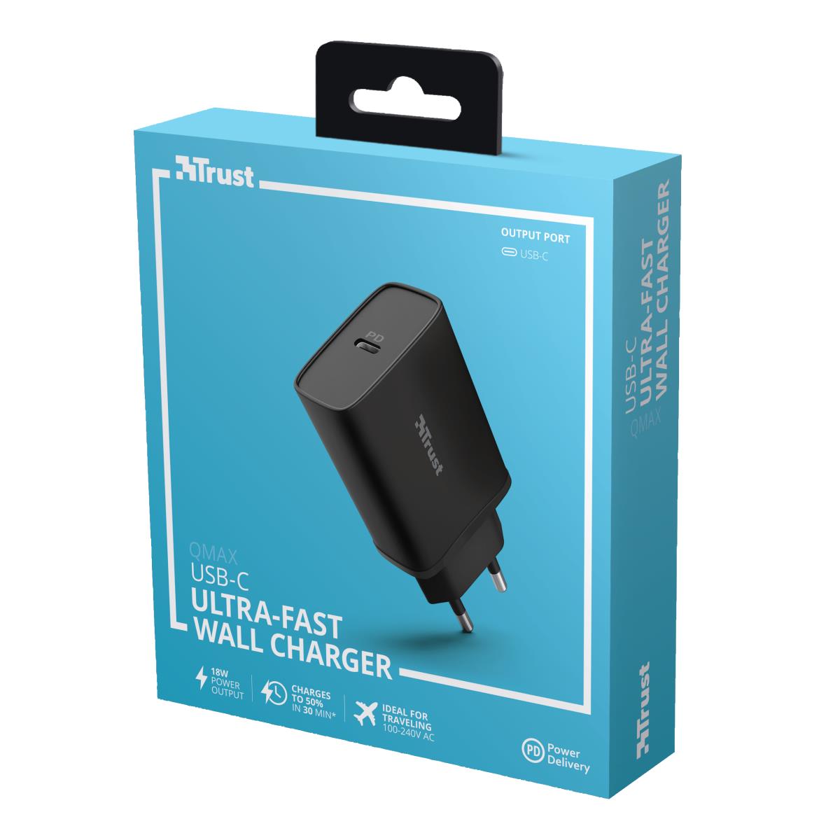 Wall Charger Qmax Ultra-fast USB-c 18w With Pd