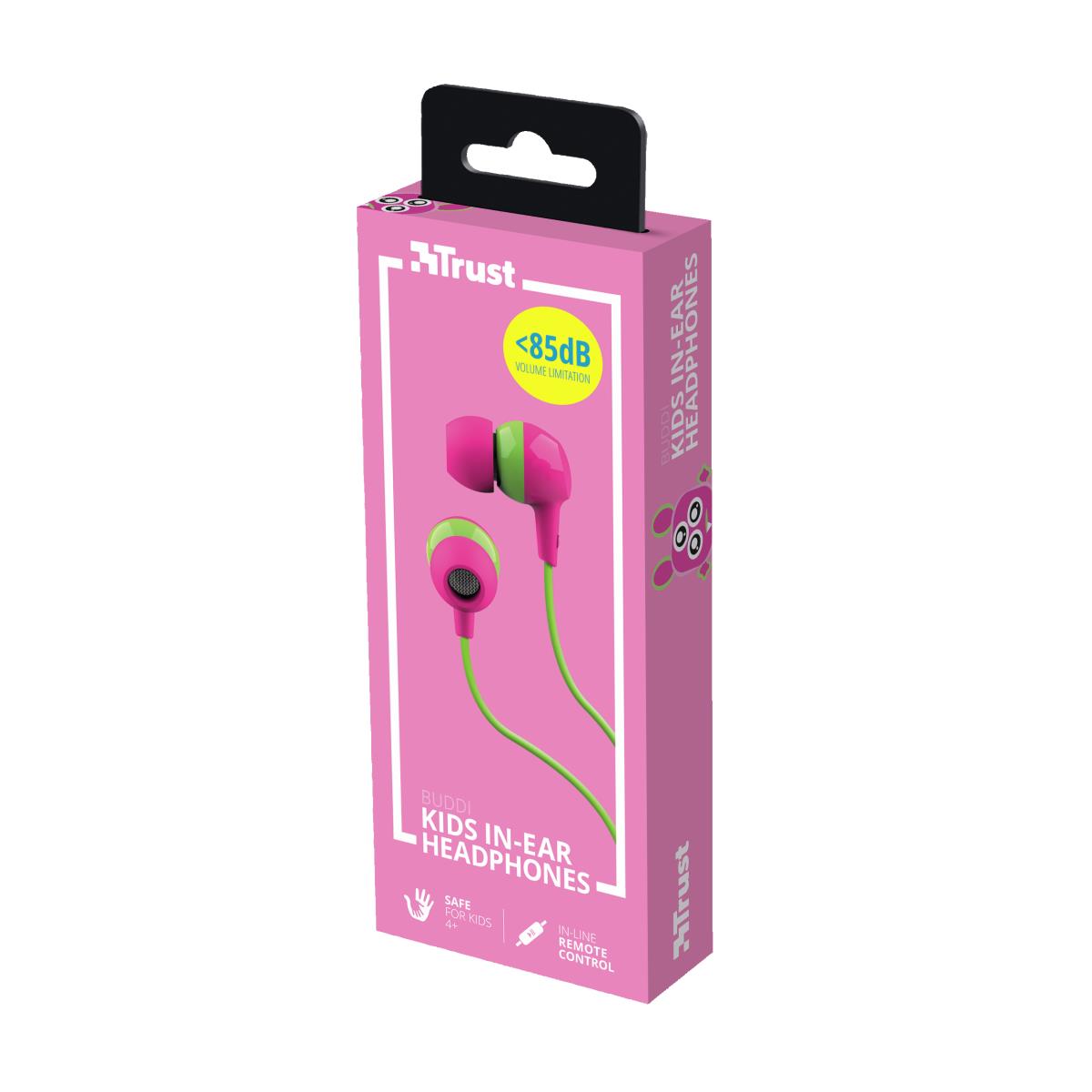 Earphones - Buddi Kids - In Ear 3.5mm - Wired - Pink