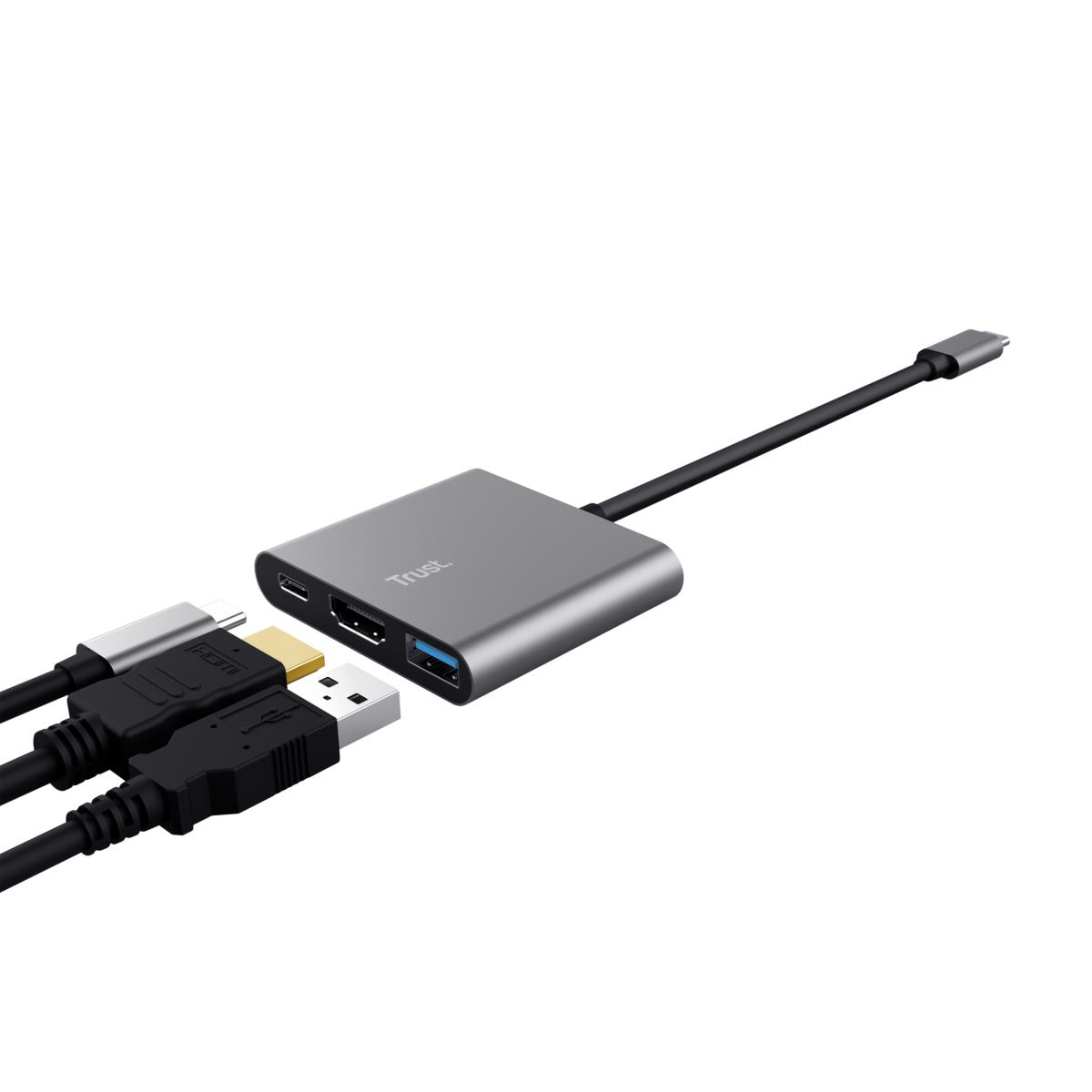 Dalyx Aluminium 3-in-1 USB-c Multi-port Adapter