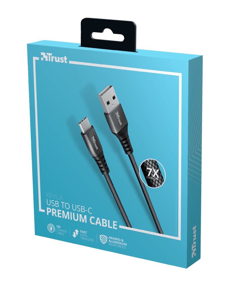 Cable Keyla Extra Strong - USB To USB-c - Black - 1m