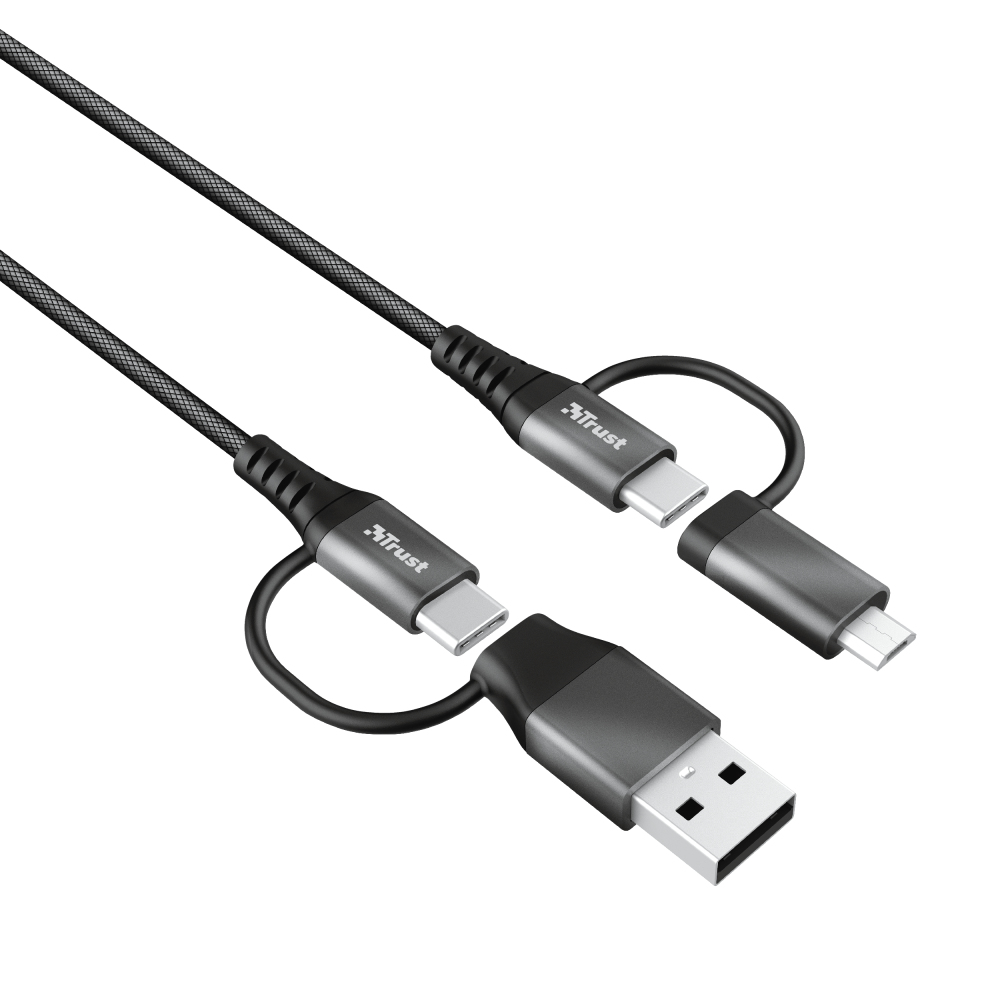 Cable Keyla Extra Strong - 4-in-1 USB - Black - 1m