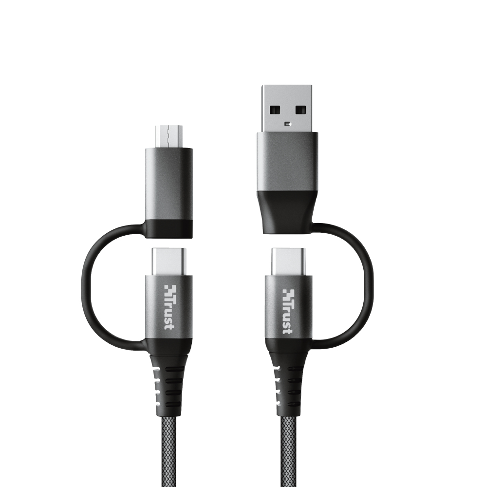 Cable Keyla Extra Strong - 4-in-1 USB - Black - 1m