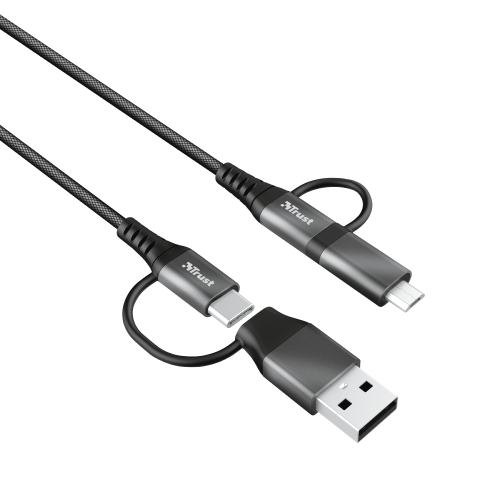 Cable Keyla Extra Strong - 4-in-1 USB - Black - 1m
