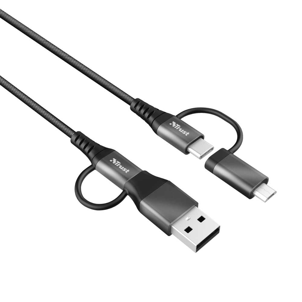 Cable Keyla Extra Strong - 4-in-1 USB - Black - 1m