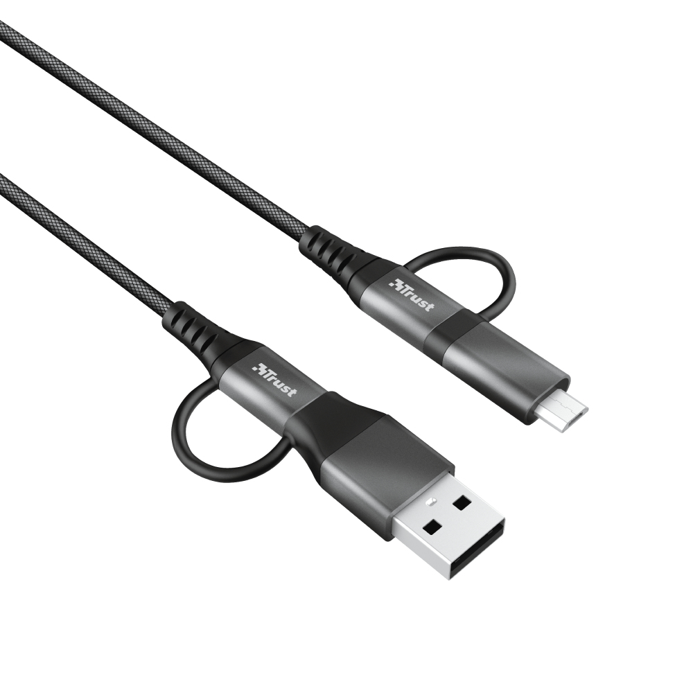 Cable Keyla Extra Strong - 4-in-1 USB - Black - 1m