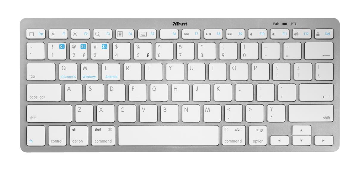 Wireless Keyboard Nado - Bluetooth - White - Qwerty Us / Int'l