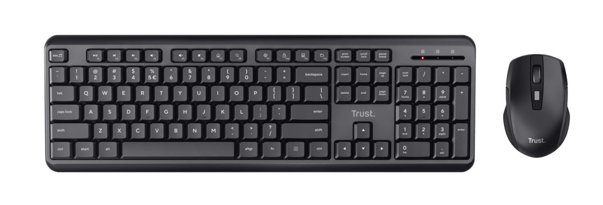 Wireless Keyboard Ody - Silent - Black - Qwerty Us / Int'l And Mouse Set