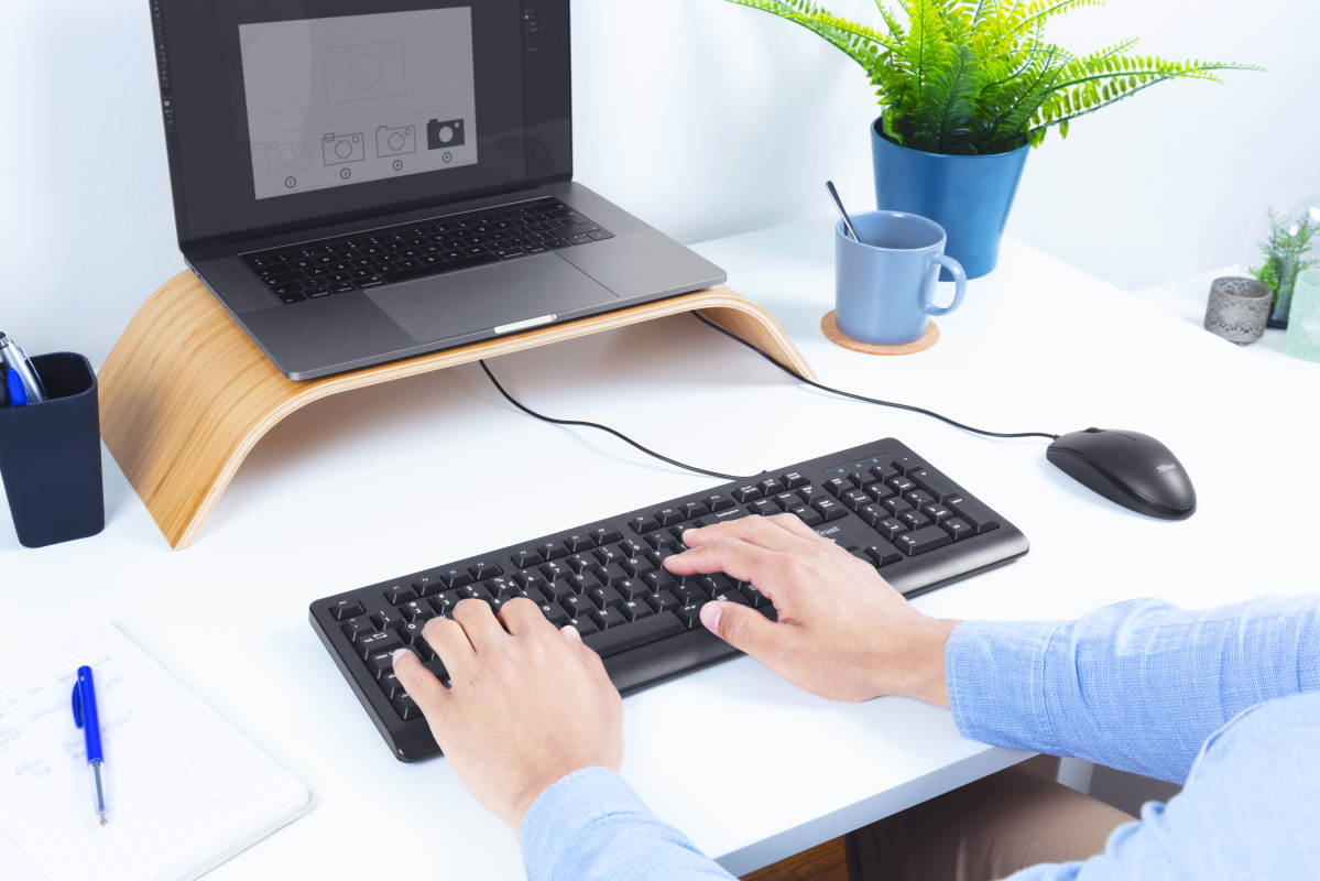 Keyboard Primo - USB - Black - Azerty Belgian And Mouse Set With Warranty 5 Years