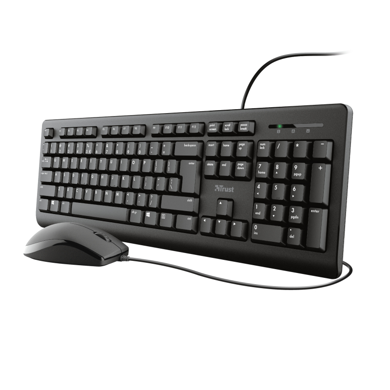 Keyboard Primo - USB - Black - Azerty Belgian And Mouse Set With Warranty 5 Years