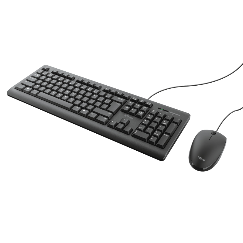 Keyboard Primo - USB - Black - Azerty Belgian And Mouse Set With Warranty 5 Years